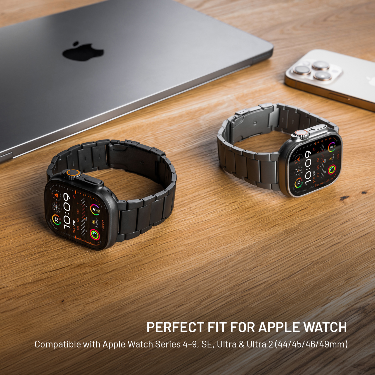 Titanový řemínek FIXED Titanium Strap pro Apple Watch 44/45/46/49mm, přírodní titan