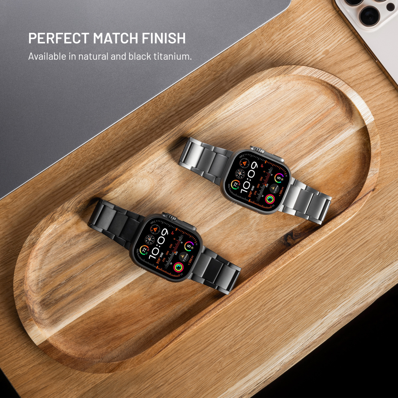 Titanový řemínek FIXED Titanium Strap pro Apple Watch 44/45/46/49mm, přírodní titan