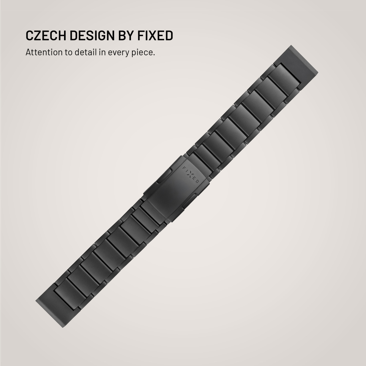 Titanový řemínek FIXED Titanium Strap pro Garmin QuickFit 22mm, černý