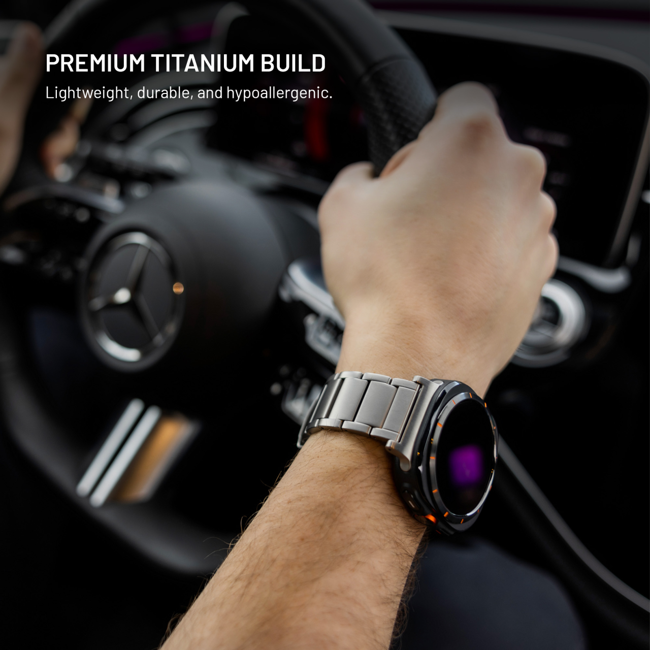 Titanový řemínek FIXED Titanium Strap pro Garmin QuickFit 22mm, přírodní titan