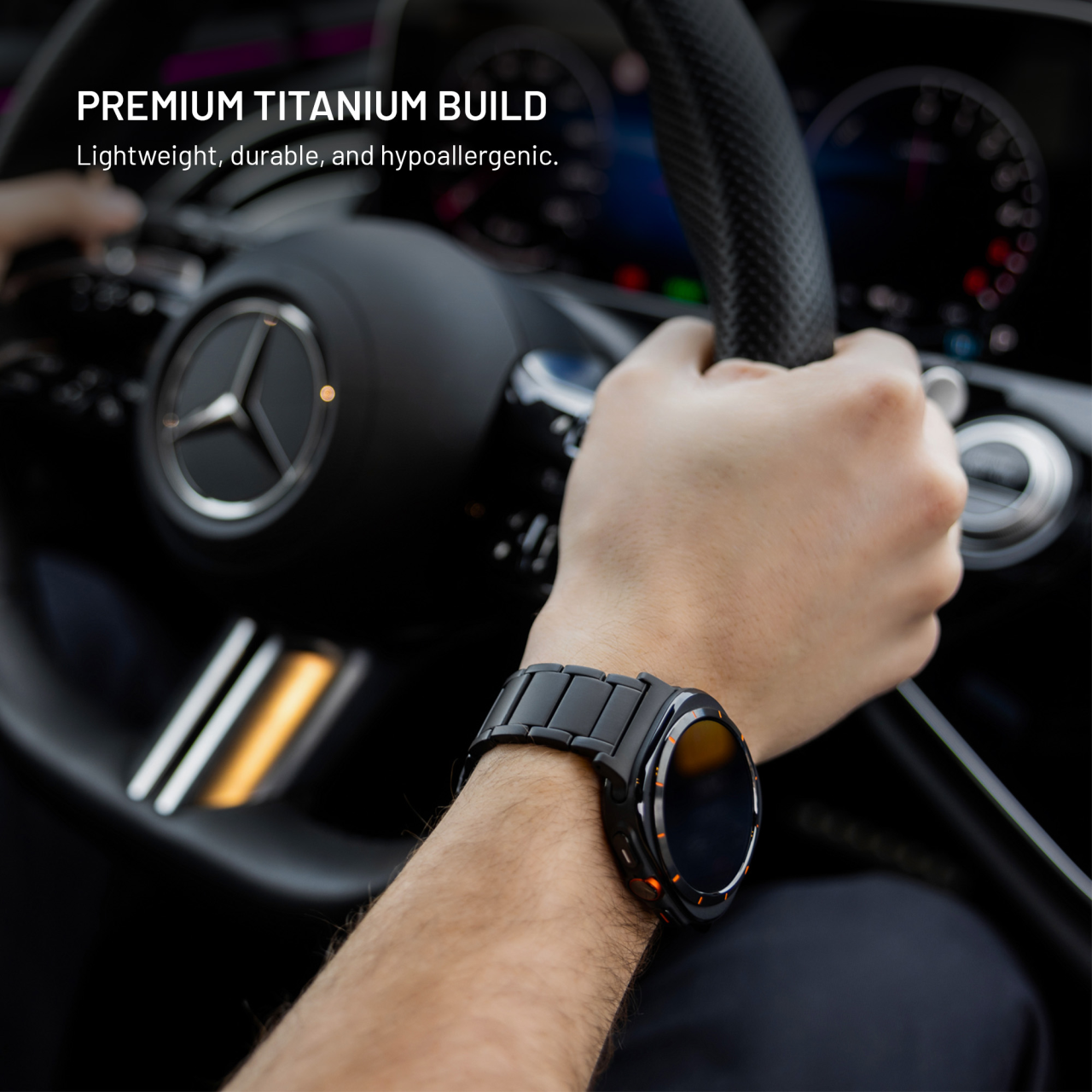Titanový řemínek FIXED Titanium Strap pro Garmin QuickFit 26mm, černý