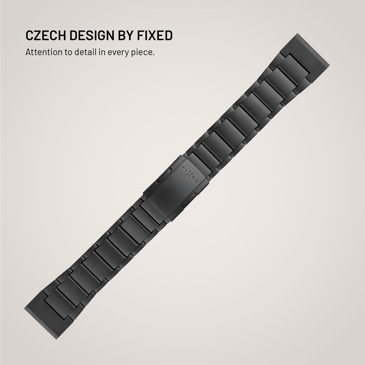 Titanový řemínek FIXED Titanium Strap pro Garmin QuickFit 26mm, černý