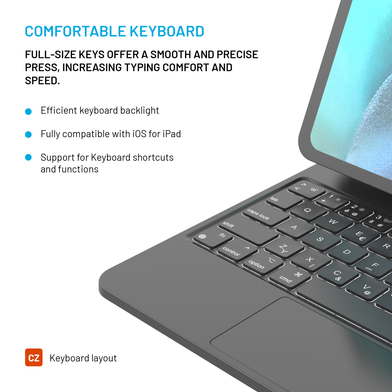FIXED Pouzdro s bezdrátovou klávesnicí Typee pro Apple iPad Pro 11" M4 2024, CZ, černé