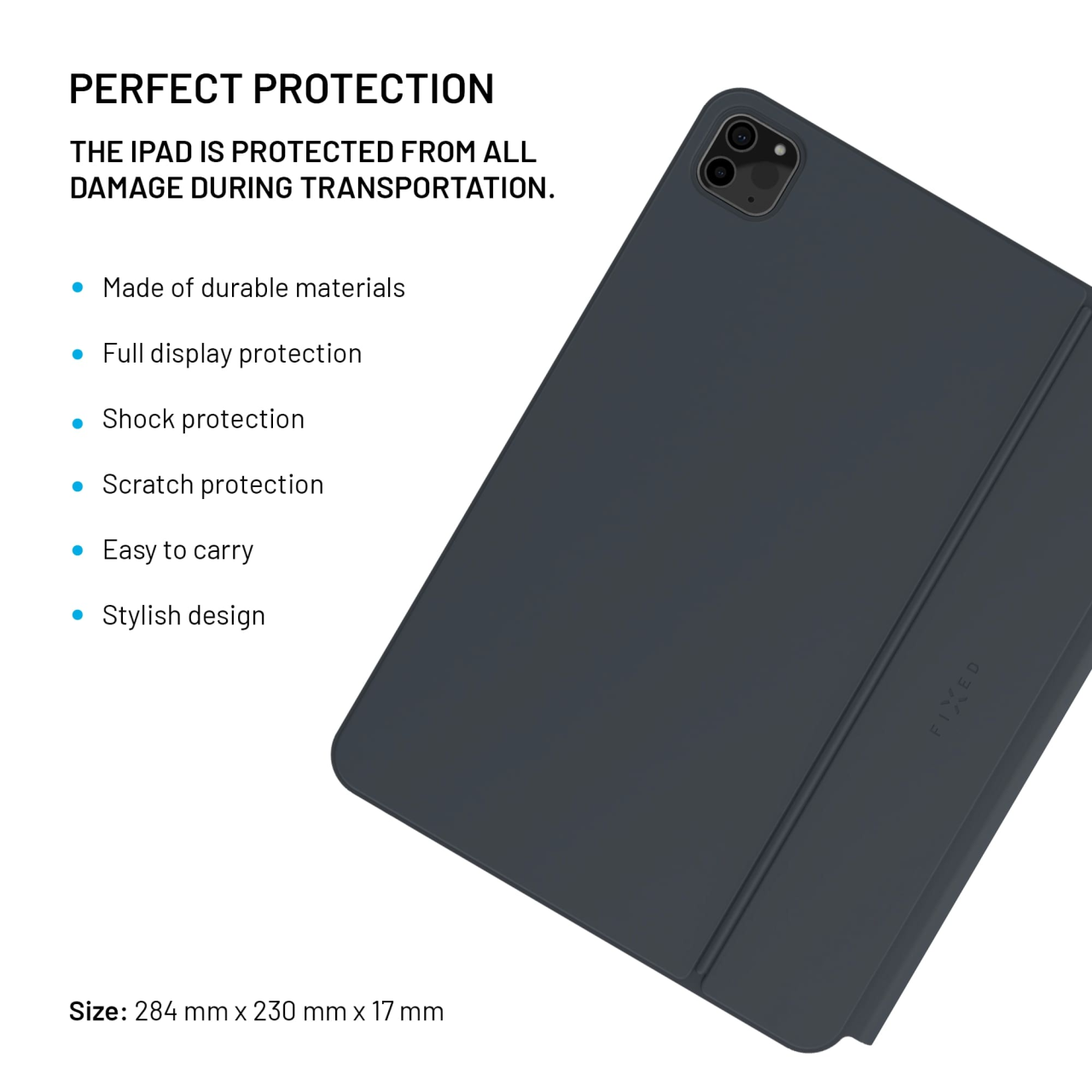 Pouzdro s bezdrátovou klávesnicí FIXED Typee pro Apple iPad Pro 12,9" (2018-2022)/iPad Pro 13"/iPad Air 13", CZ, černé