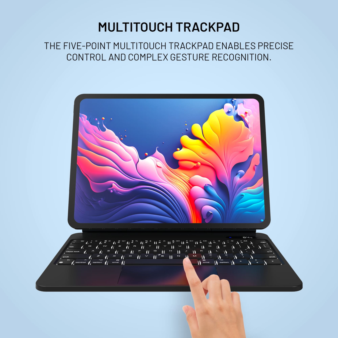Pouzdro s bezdrátovou klávesnicí FIXED Typee pro Apple iPad Pro 12,9" (2018-2022)/iPad Pro 13"/iPad Air 13", CZ, černé