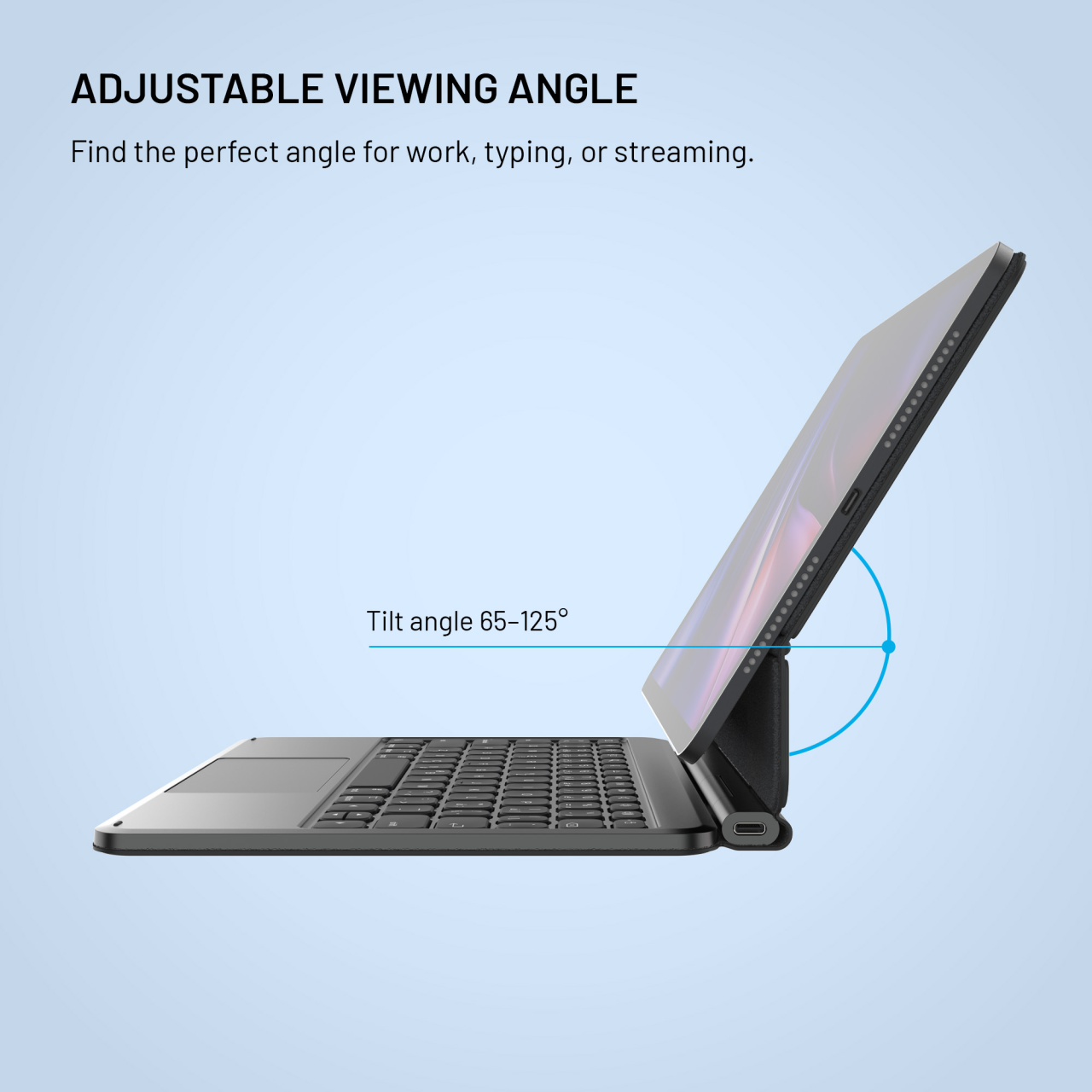Pouzdro s bezdrátovou klávesnicí pro Apple iPad 10,9" (2022)/iPad 11" (2025), CZ - Fixed Typee Alu, černé