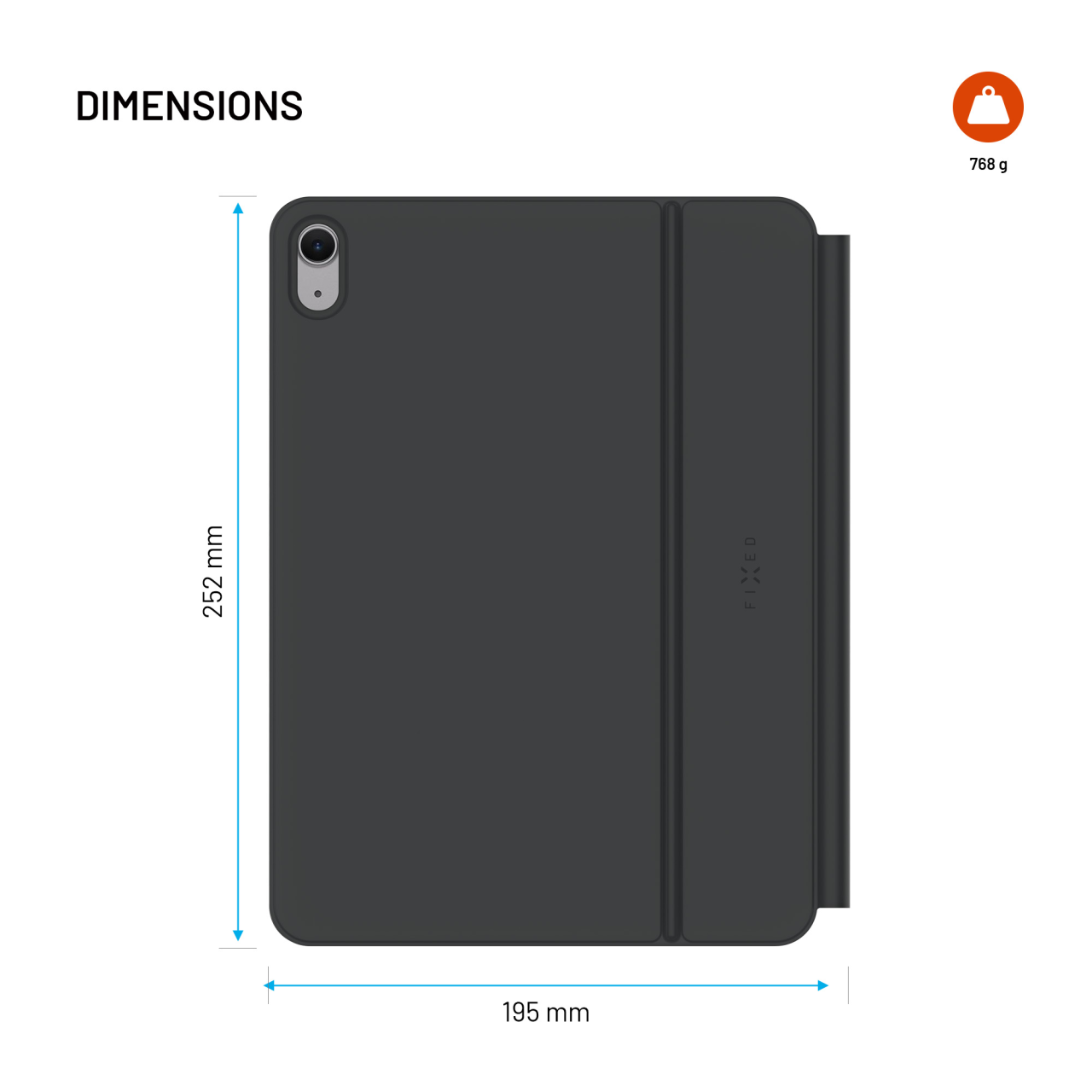 Pouzdro s bezdrátovou klávesnicí pro Apple iPad 10,9" (2022)/iPad 11" (2025), CZ - Fixed Typee Alu, černé