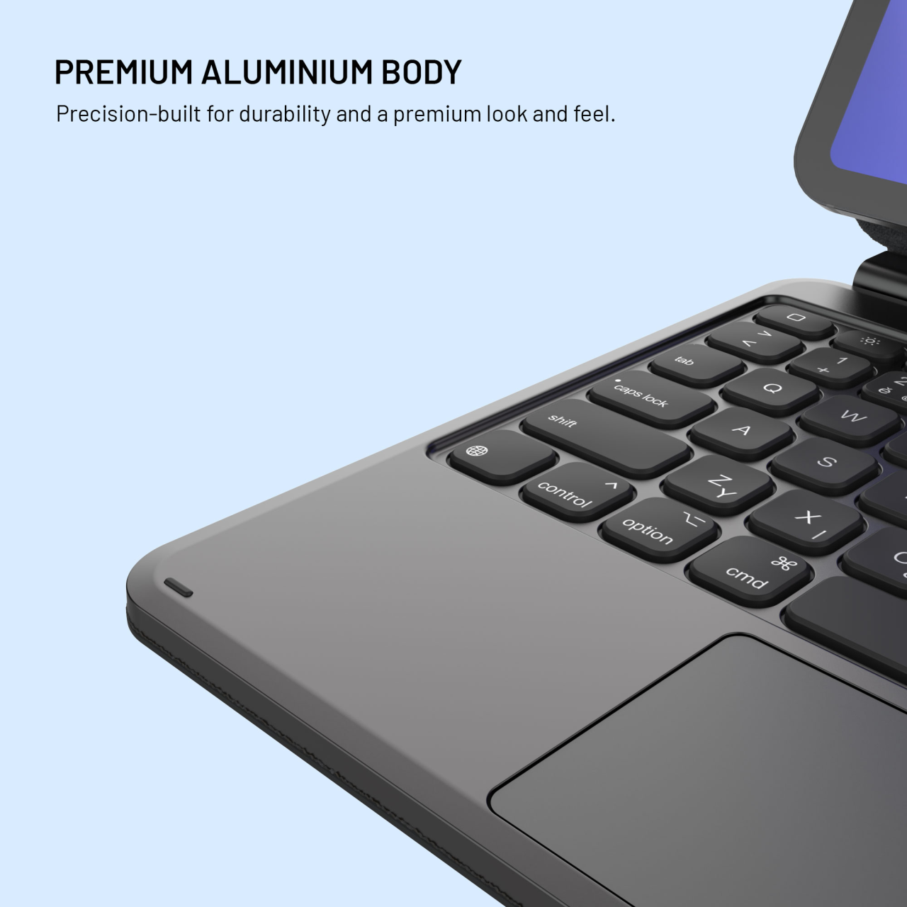 Pouzdro s bezdrátovou klávesnicí pro Apple iPad Pro 11" (2018-2022)/iPad Air (2020-2026), CZ - Fixed Typee Alu, černé