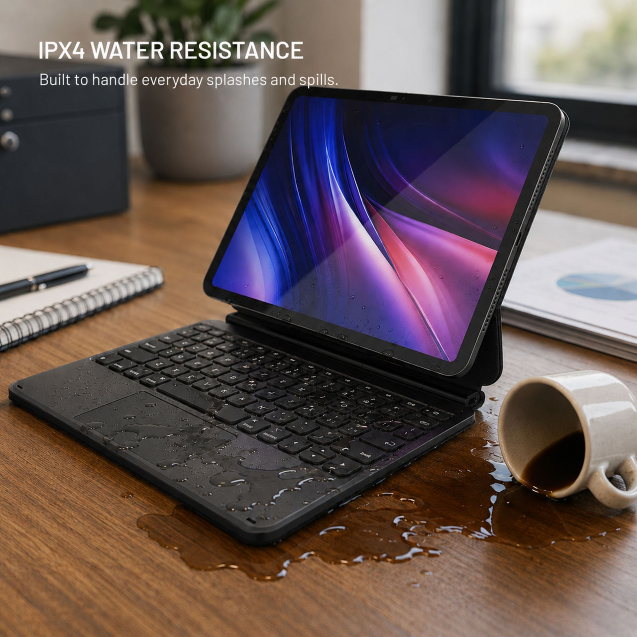 Pouzdro s bezdrátovou klávesnicí pro Apple iPad Pro 11" (2018-2022)/iPad Air (2020-2026), CZ - Fixed Typee Alu, černé