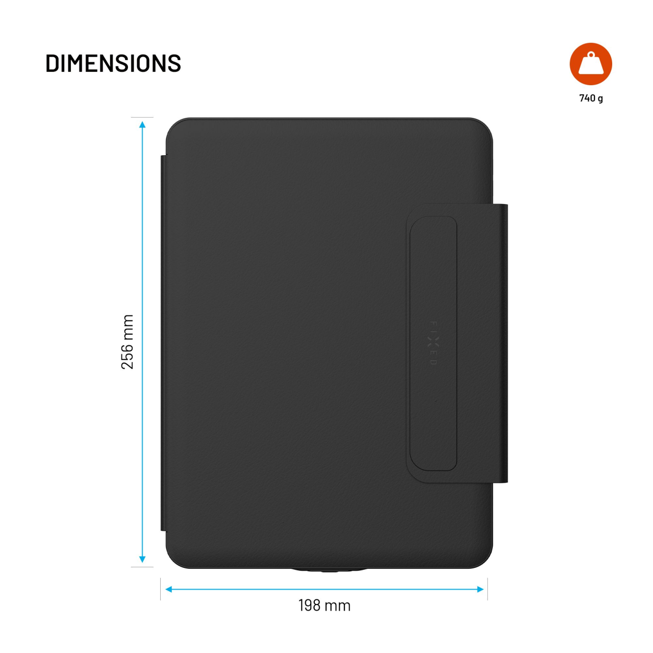 Pouzdro s USB-C klávesnicí pro Apple iPad Pro 11" (2018-2022)/iPad Air (2020-2026), CZ - Fixed Typee Enduro, černé