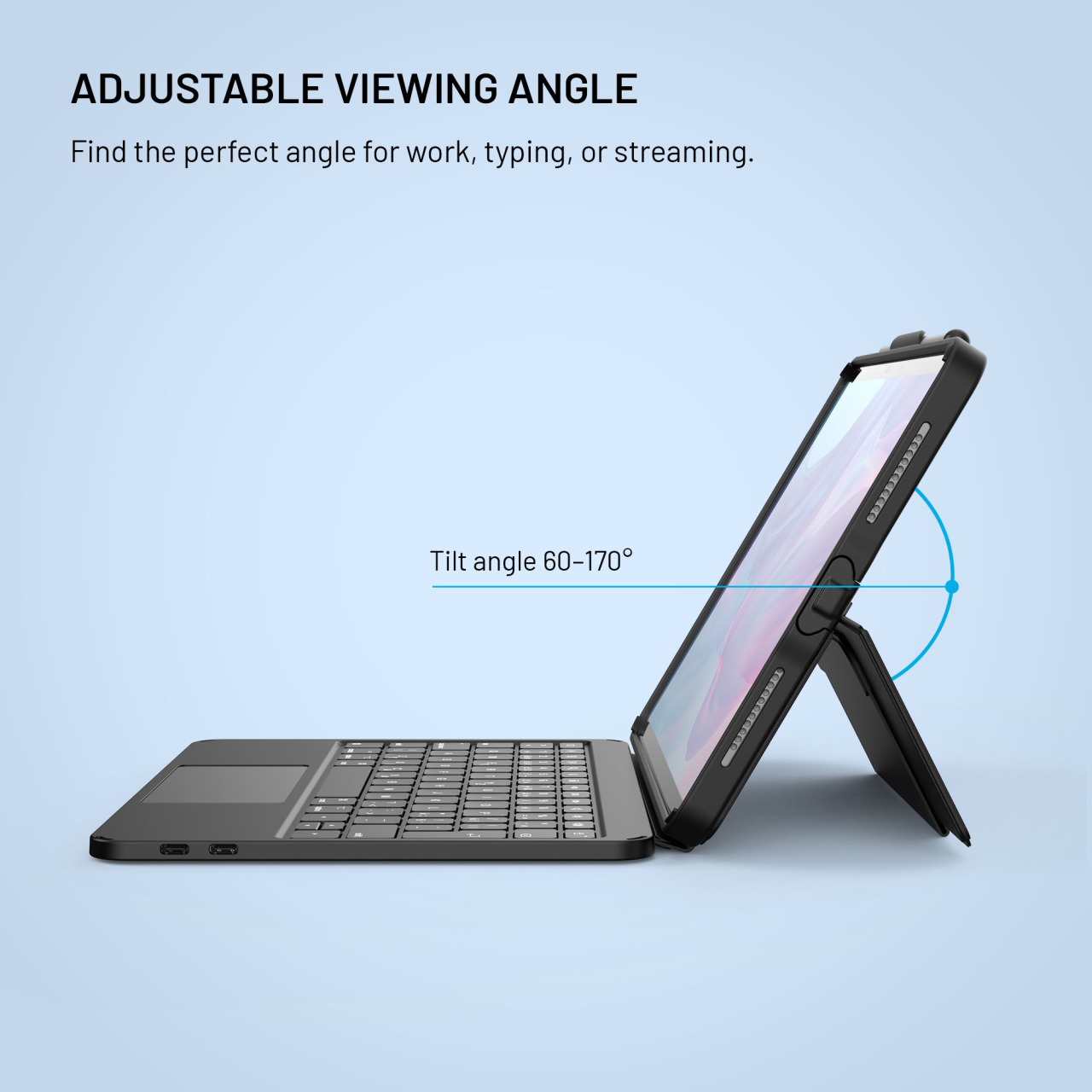 Pouzdro s USB-C klávesnicí pro Apple iPad Pro 11" (2018-2022)/iPad Air (2020-2026), CZ - Fixed Typee Enduro, černé