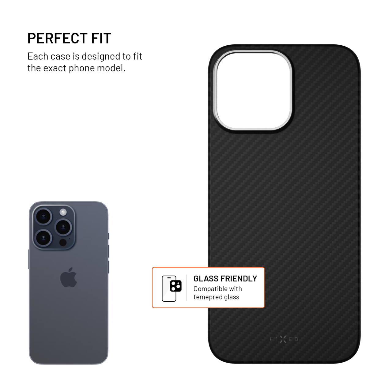 Aramidový zadní kryt FIXED MagVelar s podporou Magsafe pro Apple iPhone 16 Pro Max, černý
