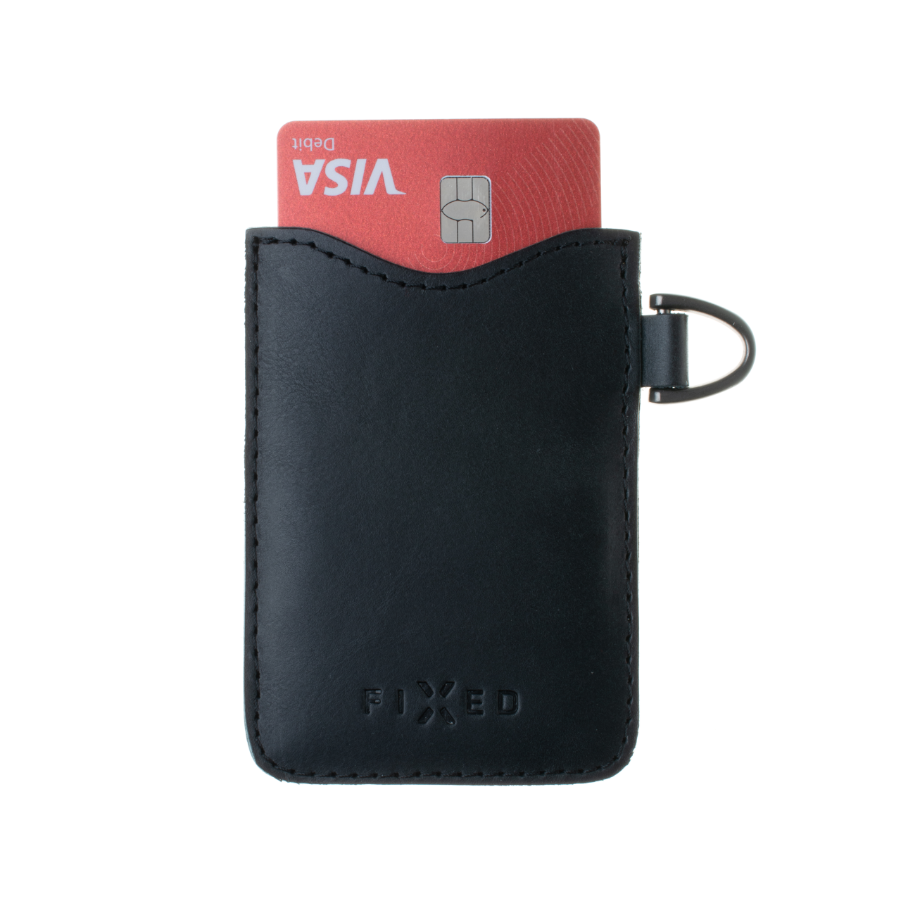 FIXED Kožené pouzdro na karty Cards, černé
