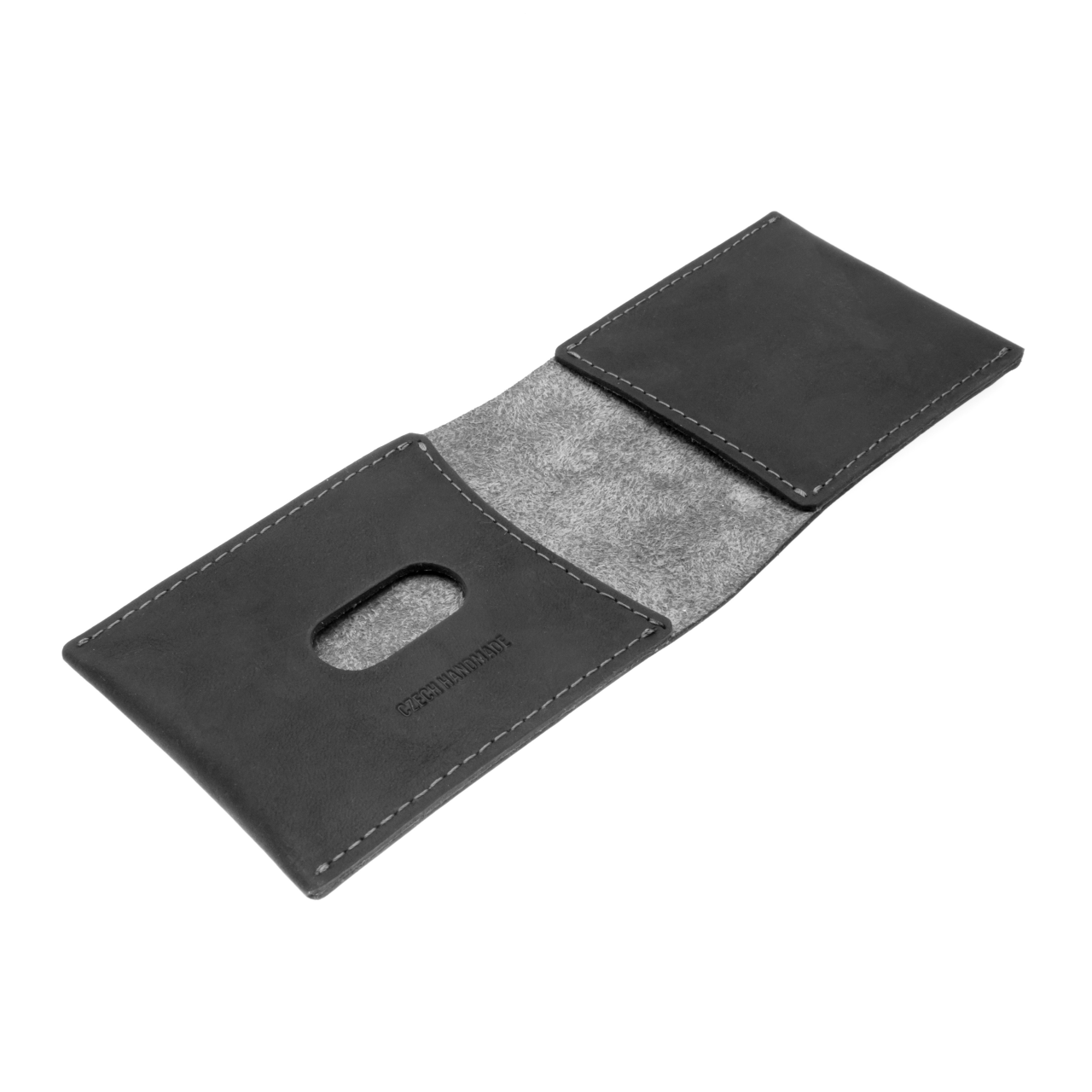 FIXED Kožená peněženka Wallet z pravé hovězí kůže, černá