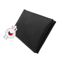 FIXED Kožená peněženka Wallet z pravé hovězí kůže, černá