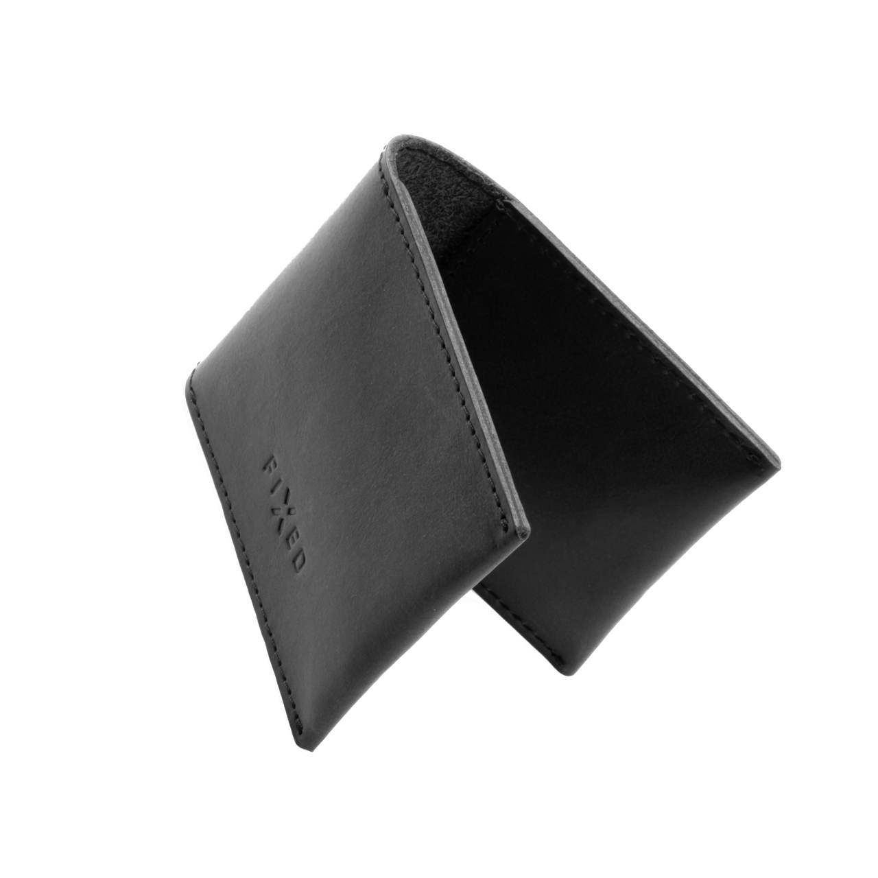 FIXED Kožená peněženka Wallet z pravé hovězí kůže, černá