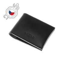 FIXED Kožená peněženka Wallet z pravé hovězí kůže, černá