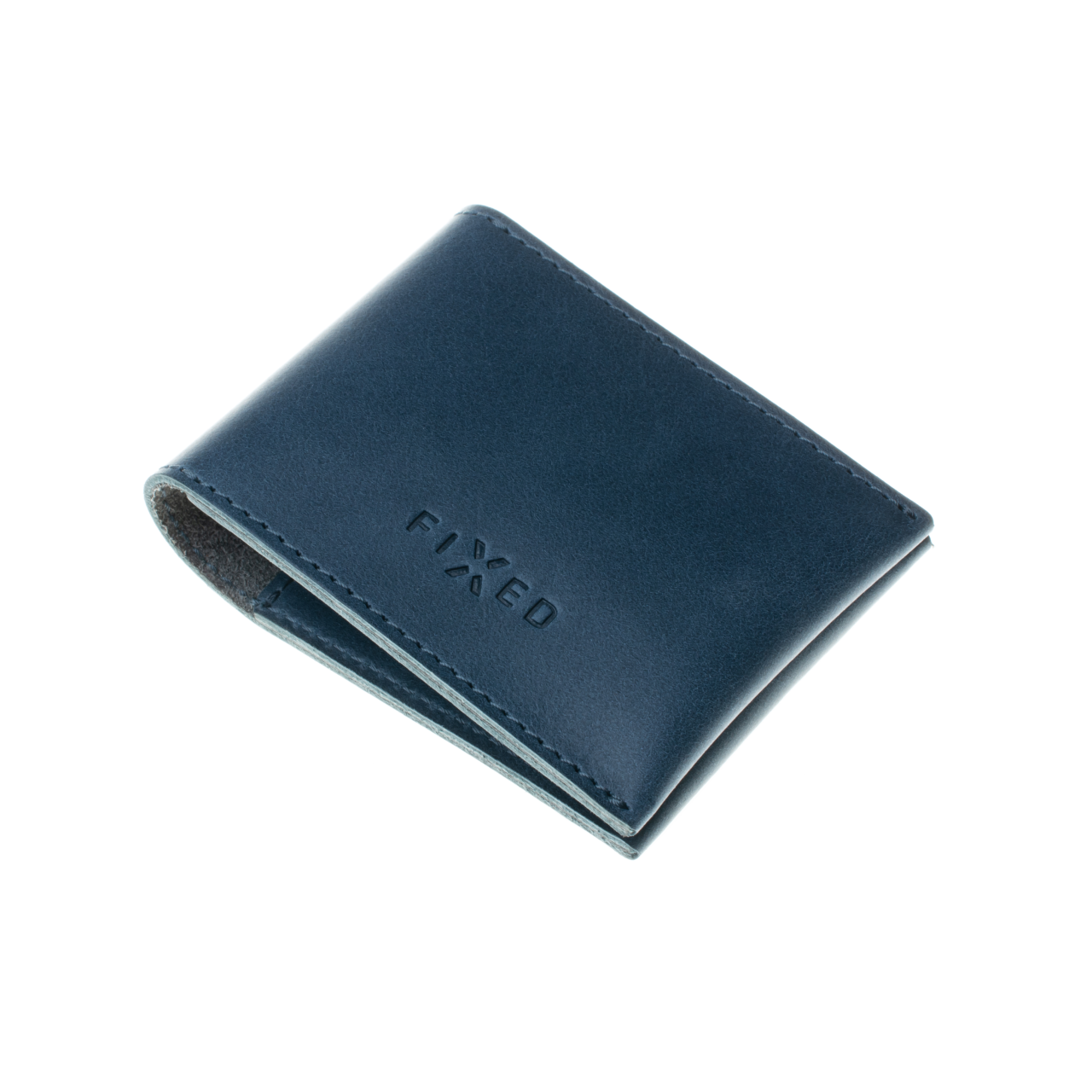 FIXED Kožená peněženka Wallet z pravé hovězí kůže, modrá
