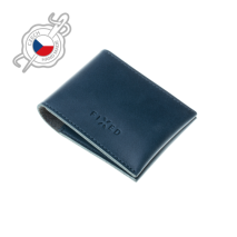FIXED Kožená peněženka Wallet z pravé hovězí kůže, modrá