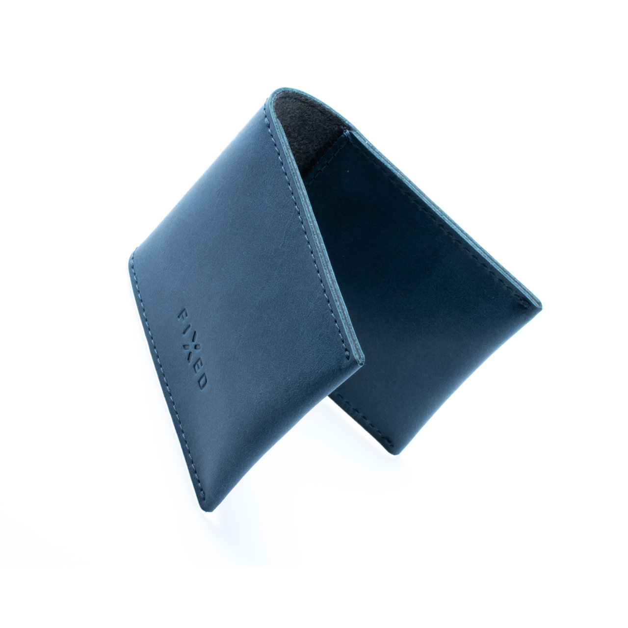 FIXED Kožená peněženka Wallet z pravé hovězí kůže, modrá