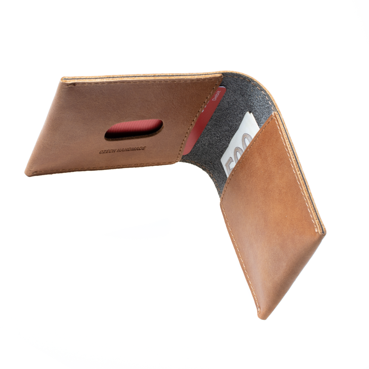 FIXED Kožená peněženka Wallet z pravé hovězí kůže, hnědá