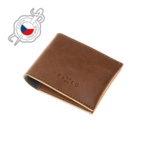 FIXED Kožená peněženka Wallet z pravé hovězí kůže, hnědá