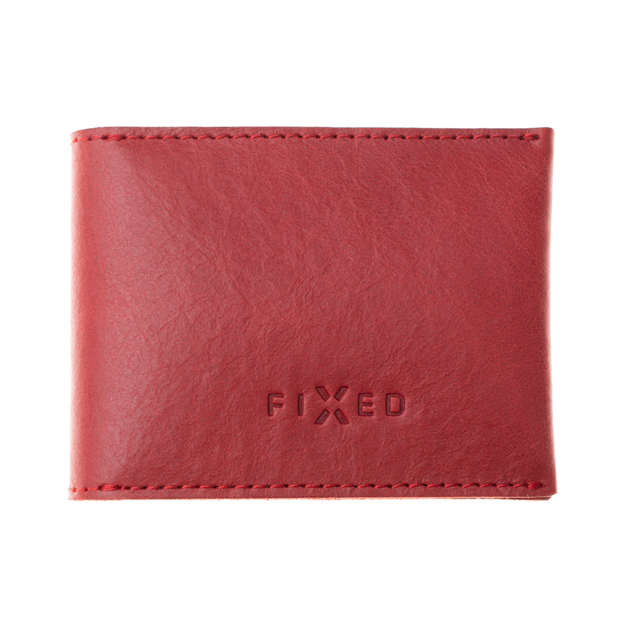 FIXED Kožená peněženka Wallet z pravé hovězí kůže, červená