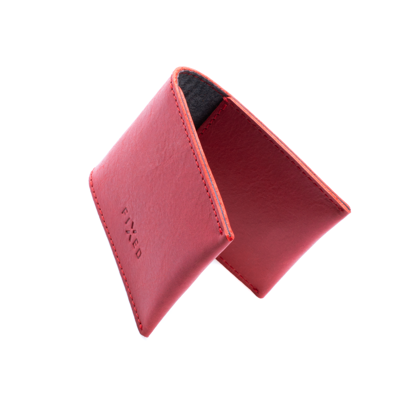 FIXED Kožená peněženka Wallet z pravé hovězí kůže, červená