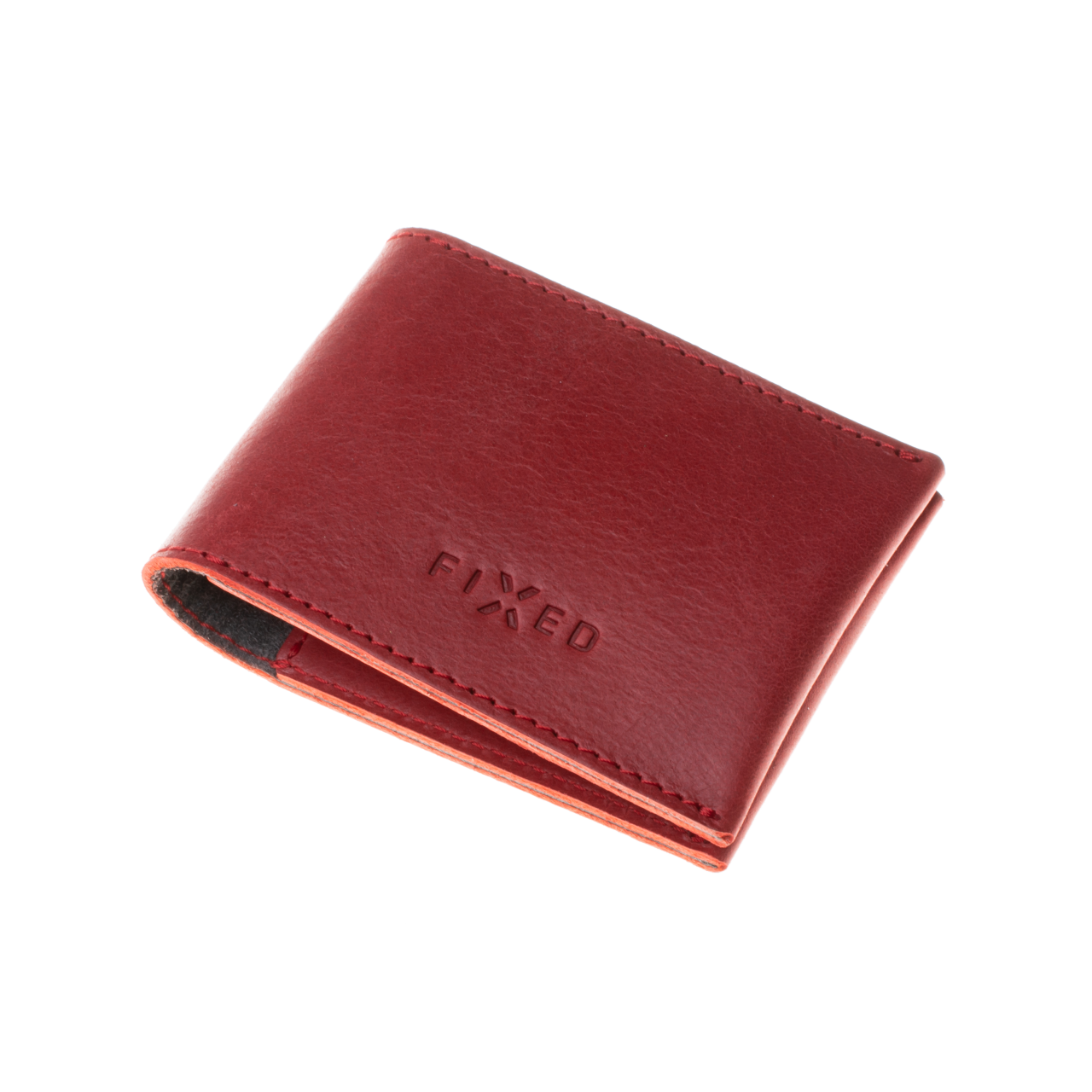 FIXED Kožená peněženka Wallet z pravé hovězí kůže, červená