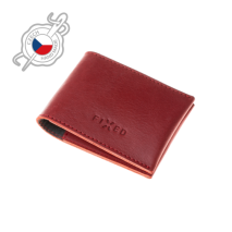 FIXED Kožená peněženka Wallet z pravé hovězí kůže, červená