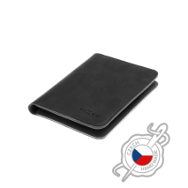 FIXED Kožená peněženka Passport, velikost cestovního pasu, černá