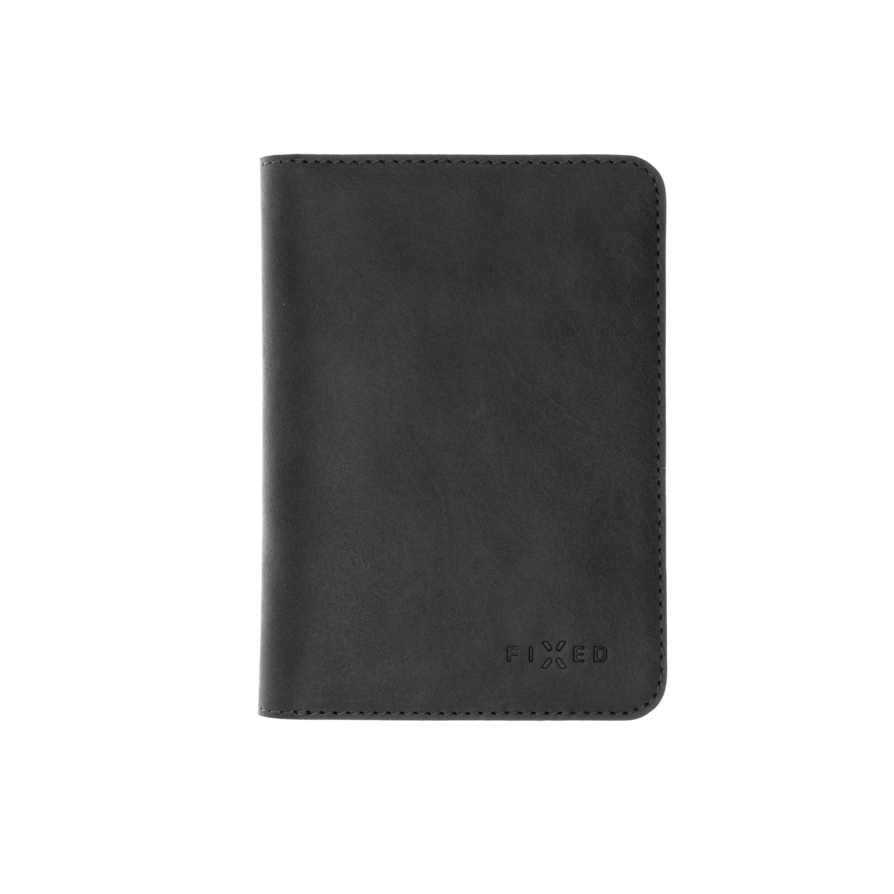 FIXED Kožená peněženka Passport, velikost cestovního pasu, černá