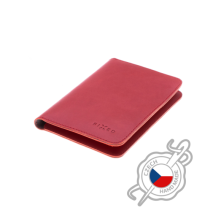 FIXED Kožená peněženka Passport, velikost cestovního pasu, červená