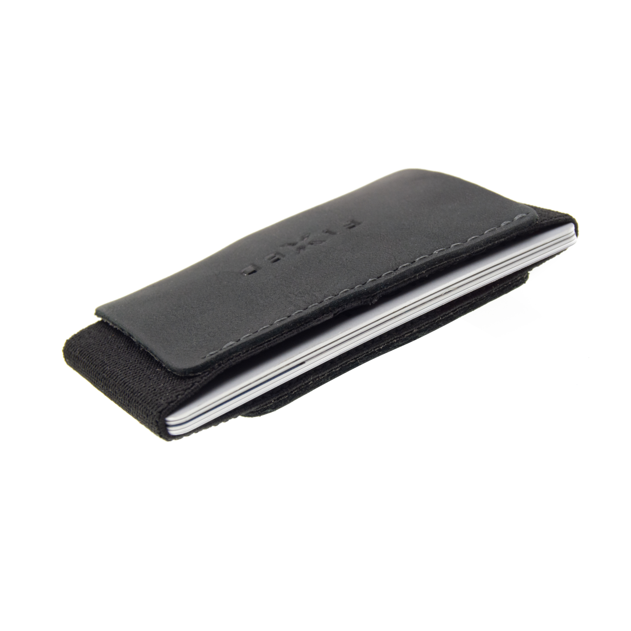 FIXED Kožená peněženka Tiny Wallet z pravé hovězí kůže, černá