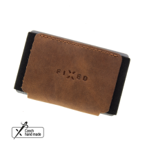 FIXED Kožená peněženka Tiny Wallet z pravé hovězí kůže, hnědá