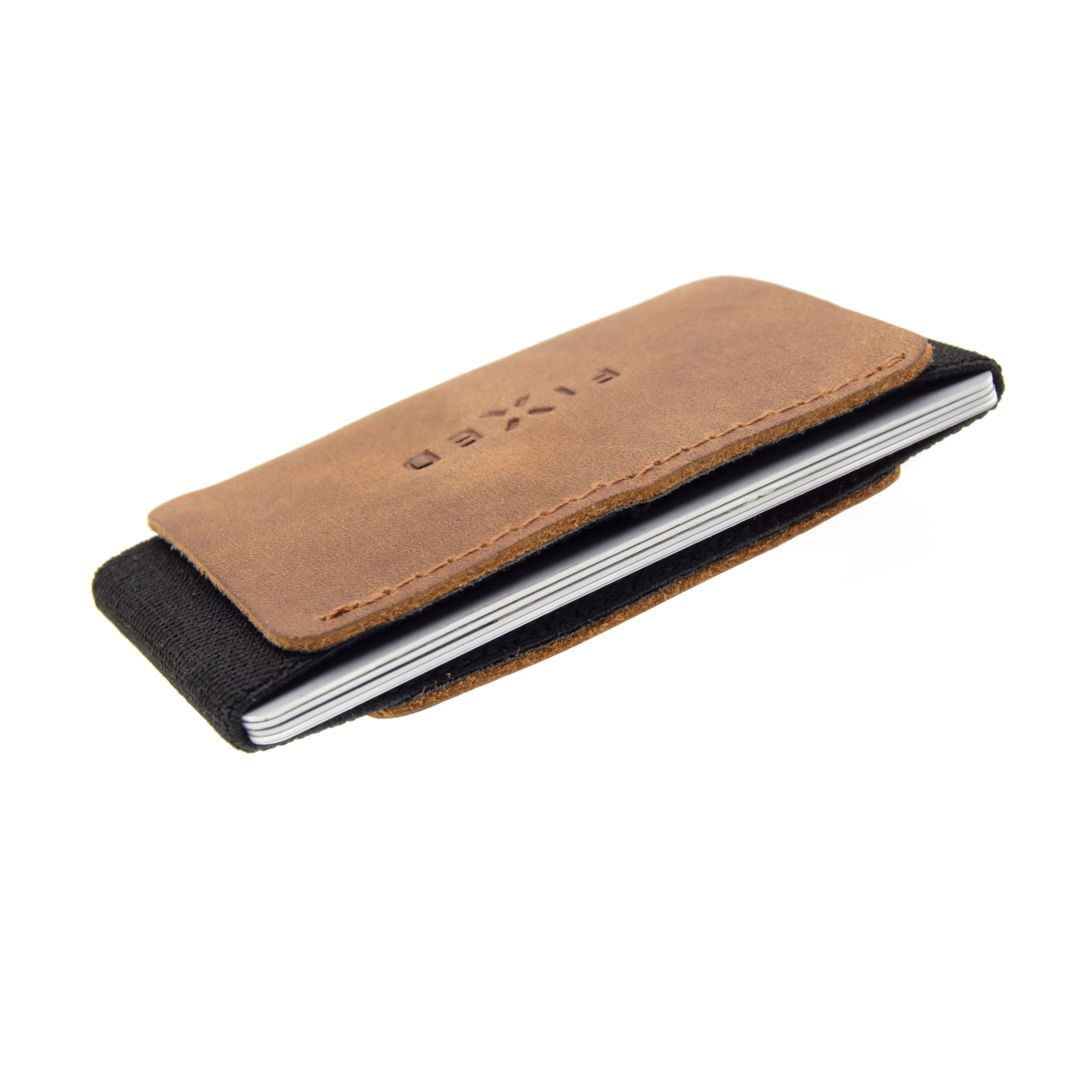 FIXED Kožená peněženka Tiny Wallet z pravé hovězí kůže, hnědá