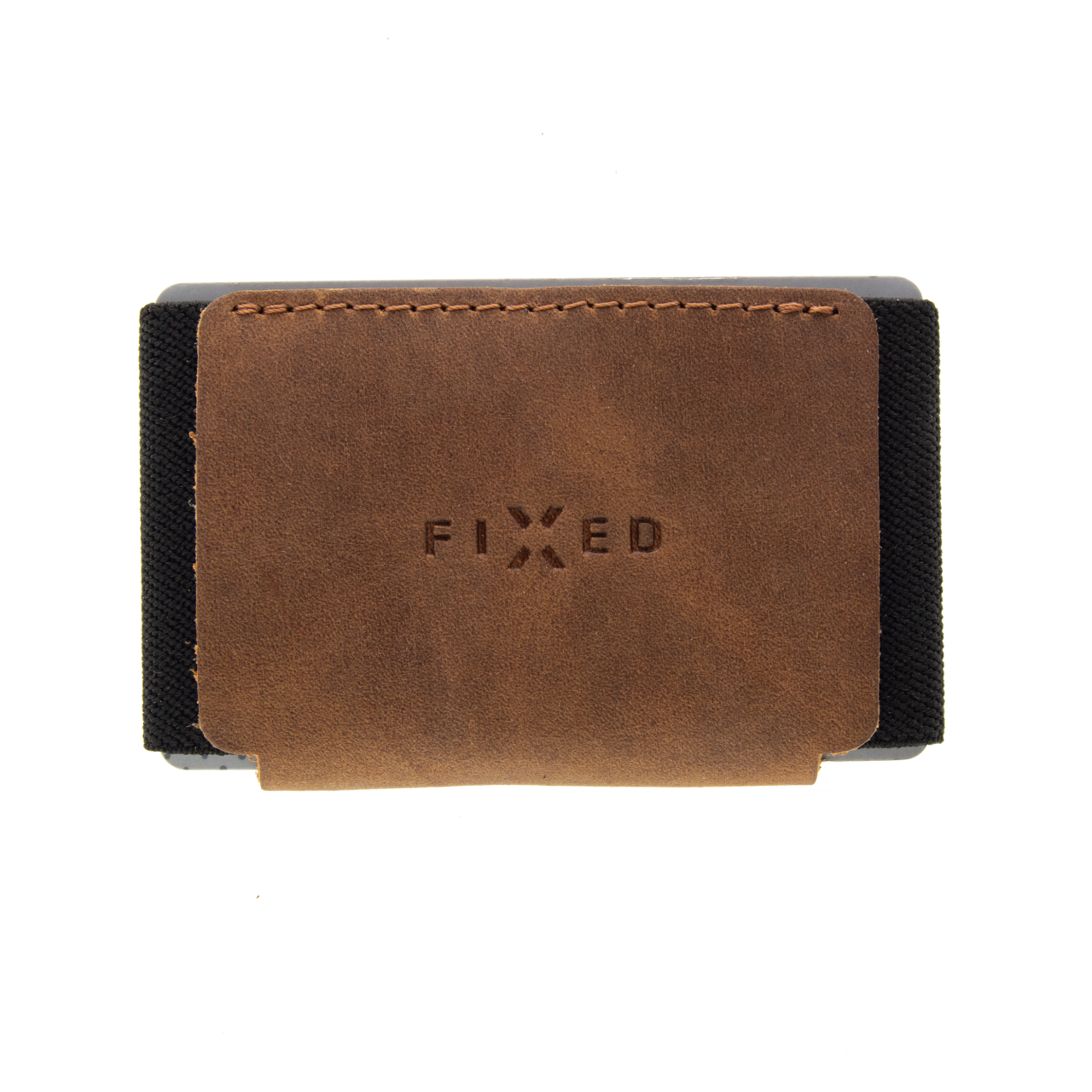 FIXED Kožená peněženka Tiny Wallet z pravé hovězí kůže, hnědá
