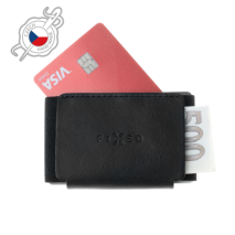 FIXED Kožená peněženka Tiny Wallet z pravé hovězí kůže, černá
