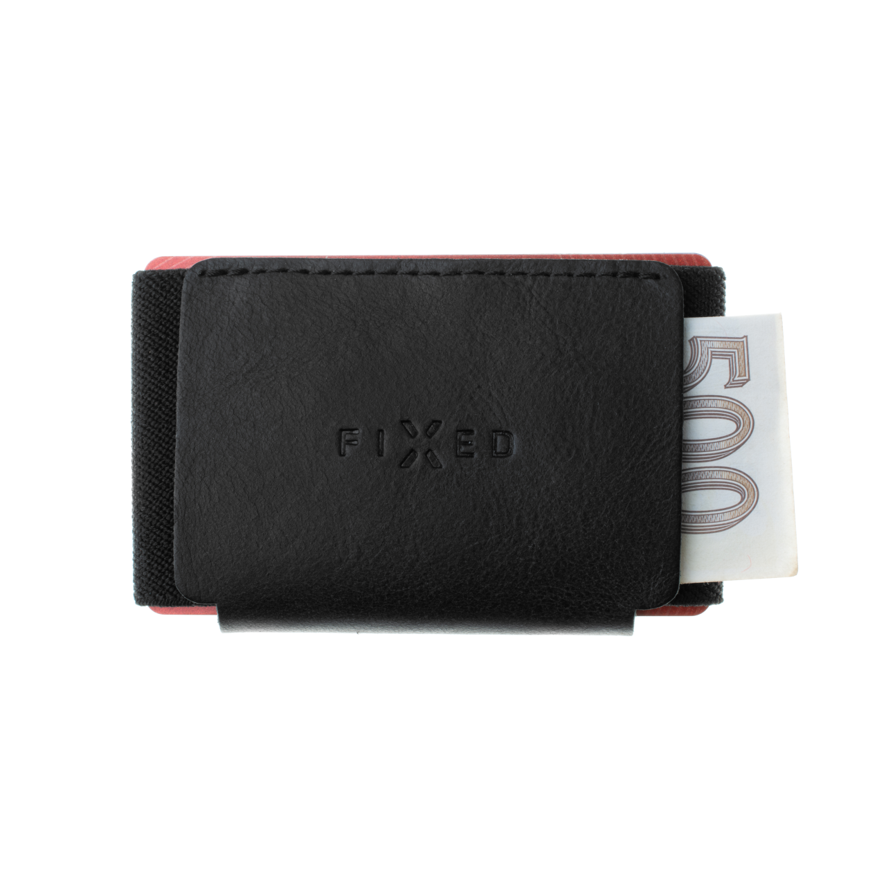 FIXED Kožená peněženka Tiny Wallet z pravé hovězí kůže, černá