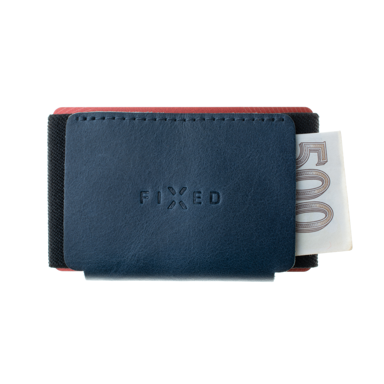 FIXED Kožená peněženka Tiny Wallet z pravé hovězí kůže, modrá