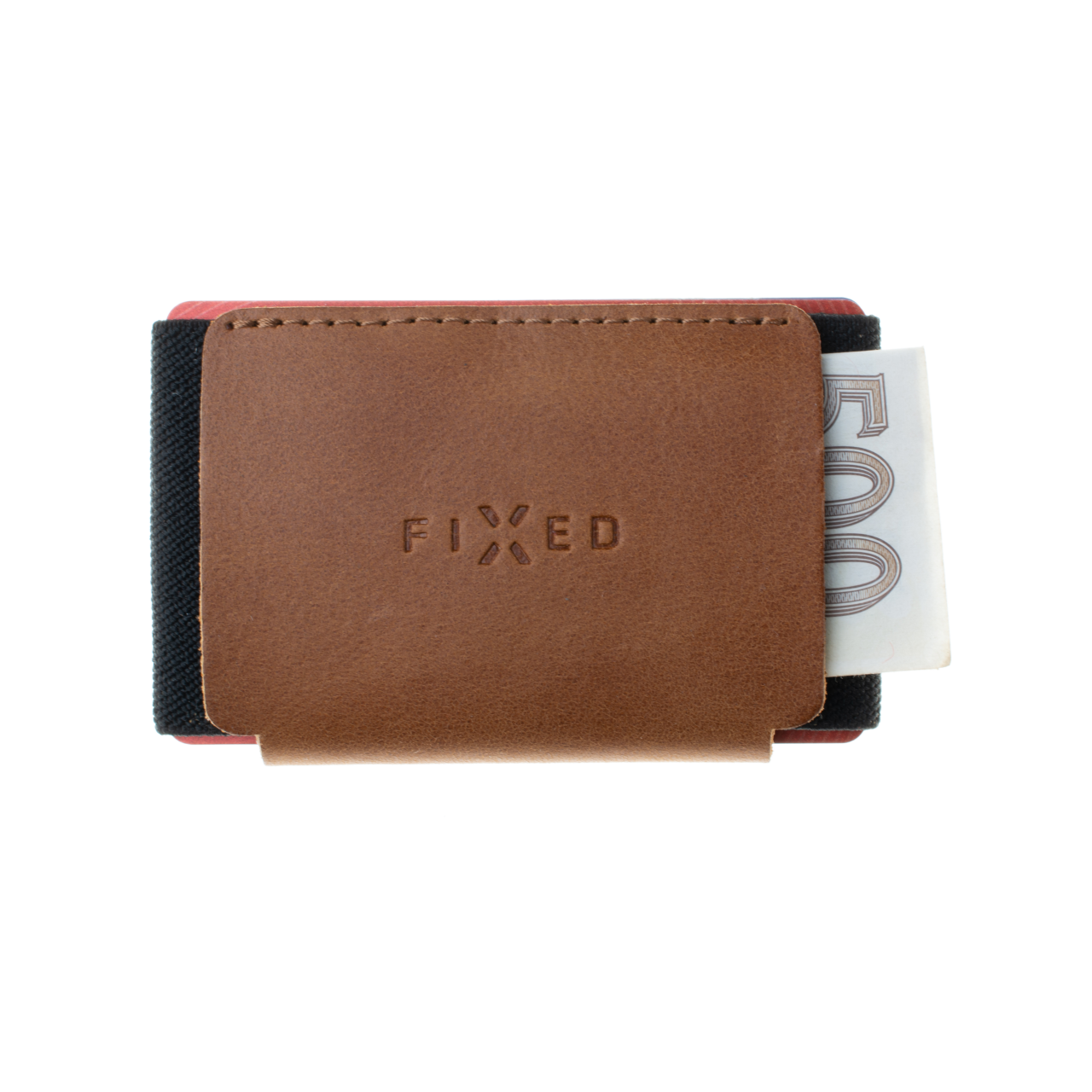 FIXED Kožená peněženka Tiny Wallet z pravé hovězí kůže, hnědá