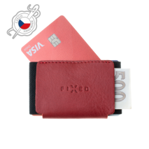 FIXED Kožená peněženka Tiny Wallet z pravé hovězí kůže, červená
