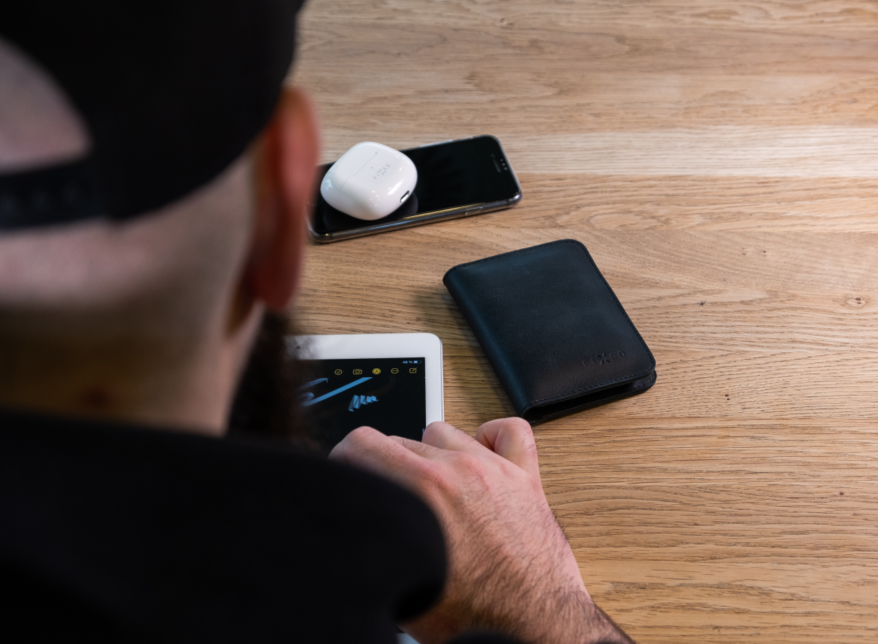 FIXED Kožená peněženka Wallet XL, černá