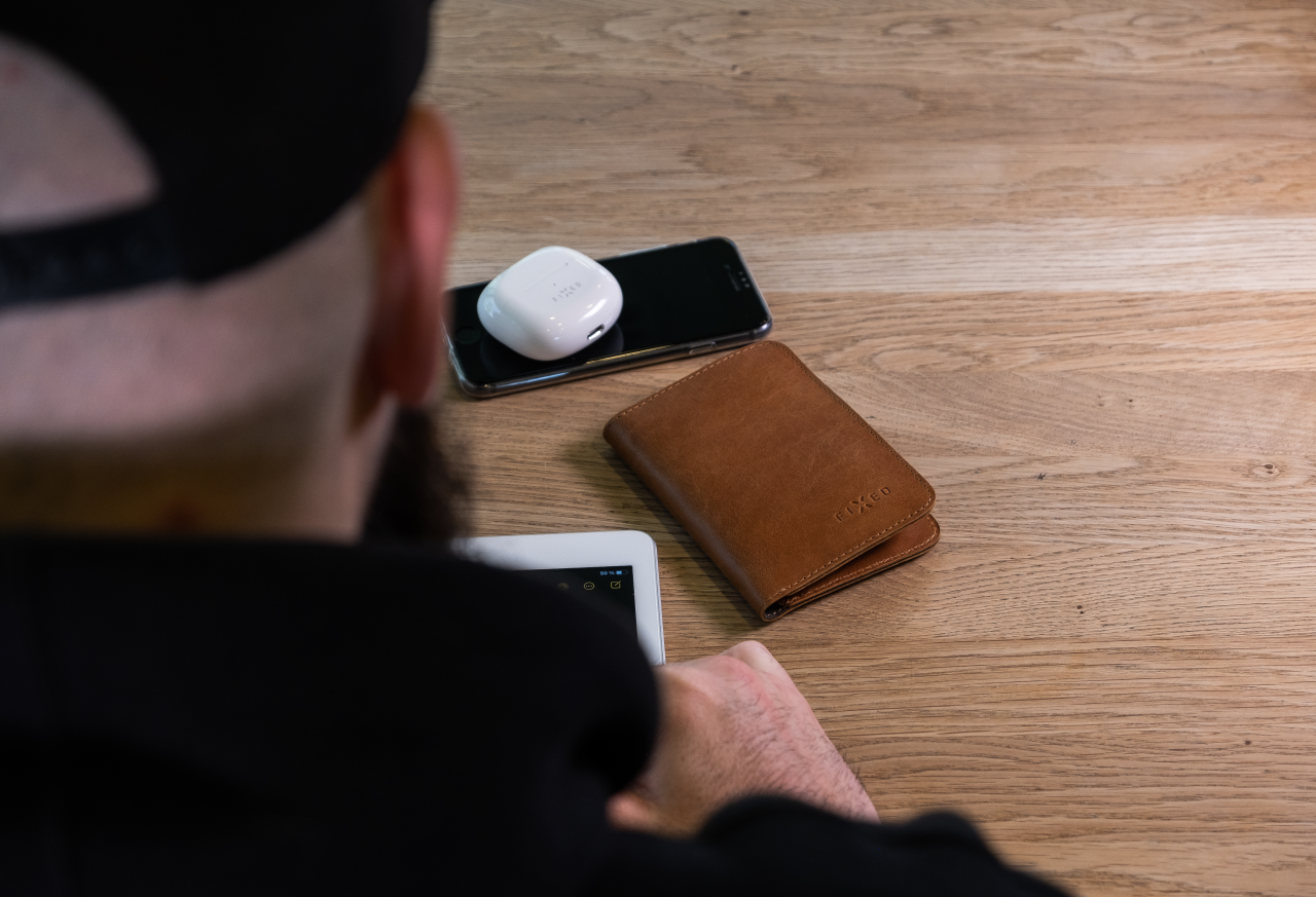 FIXED Kožená peněženka Wallet XL, hnědá
