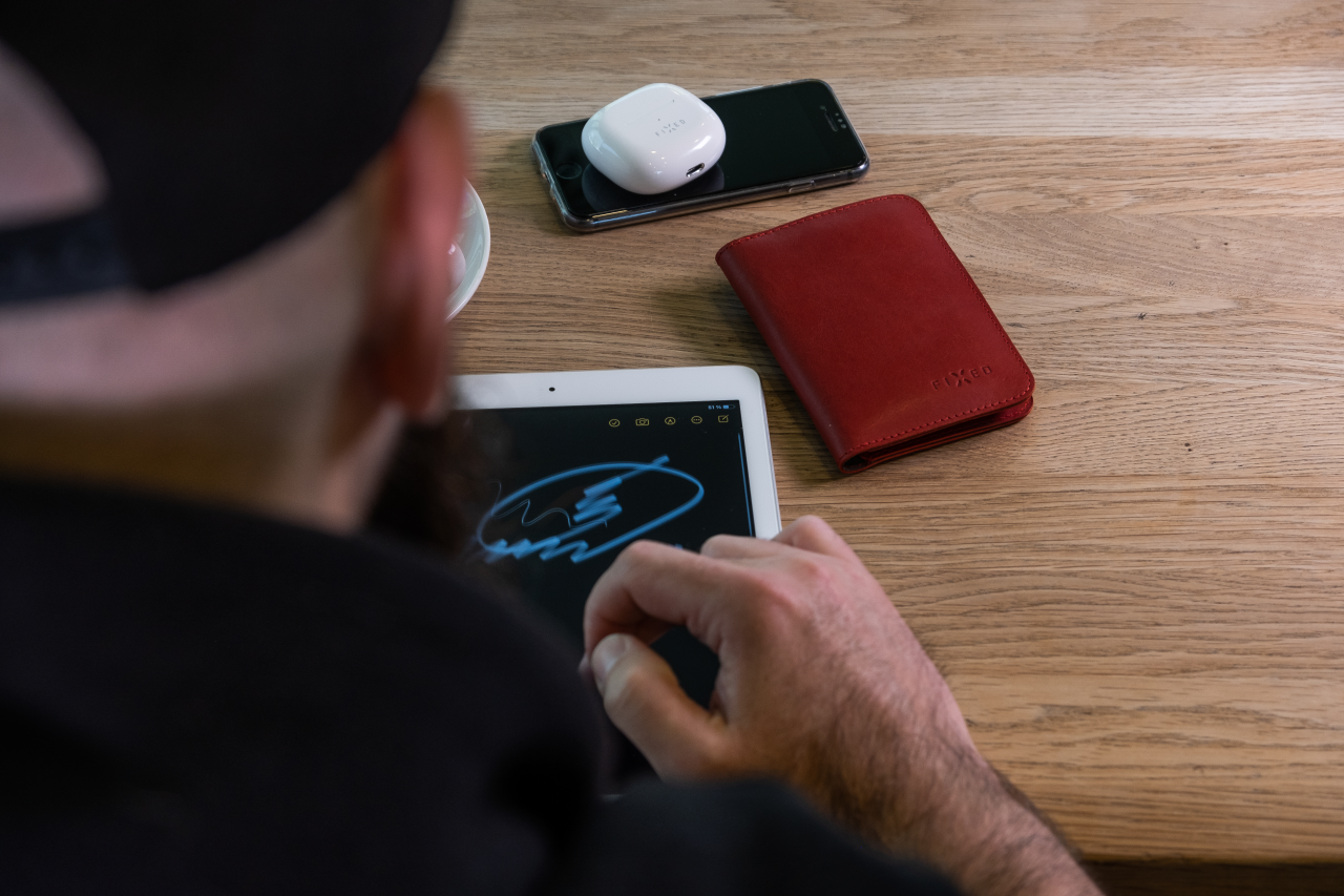 FIXED Kožená peněženka Wallet XL, červená