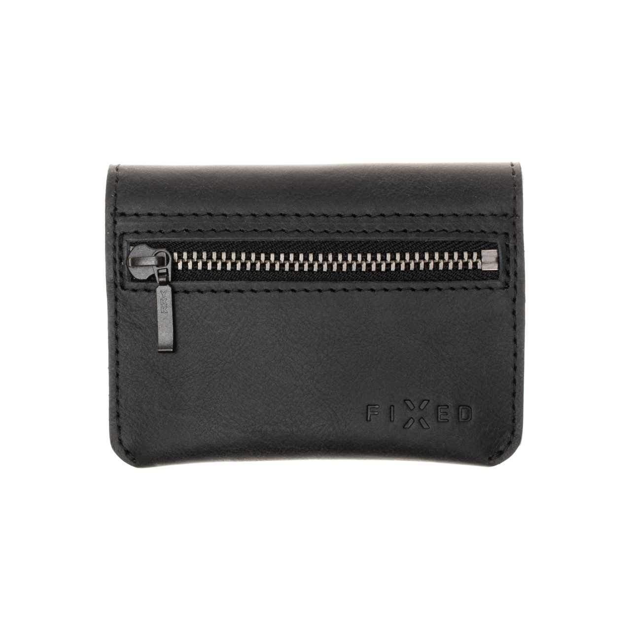FIXED Kožená peněženka Tripple Wallet z pravé hovězí kůže, černá