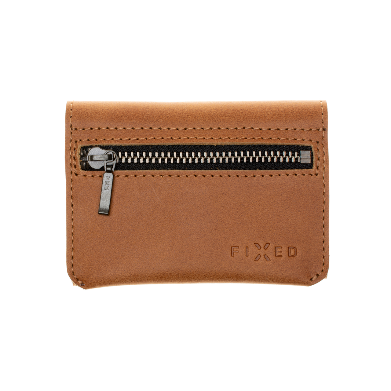 FIXED Kožená peněženka Tripple Wallet z pravé hovězí kůže, hnědá
