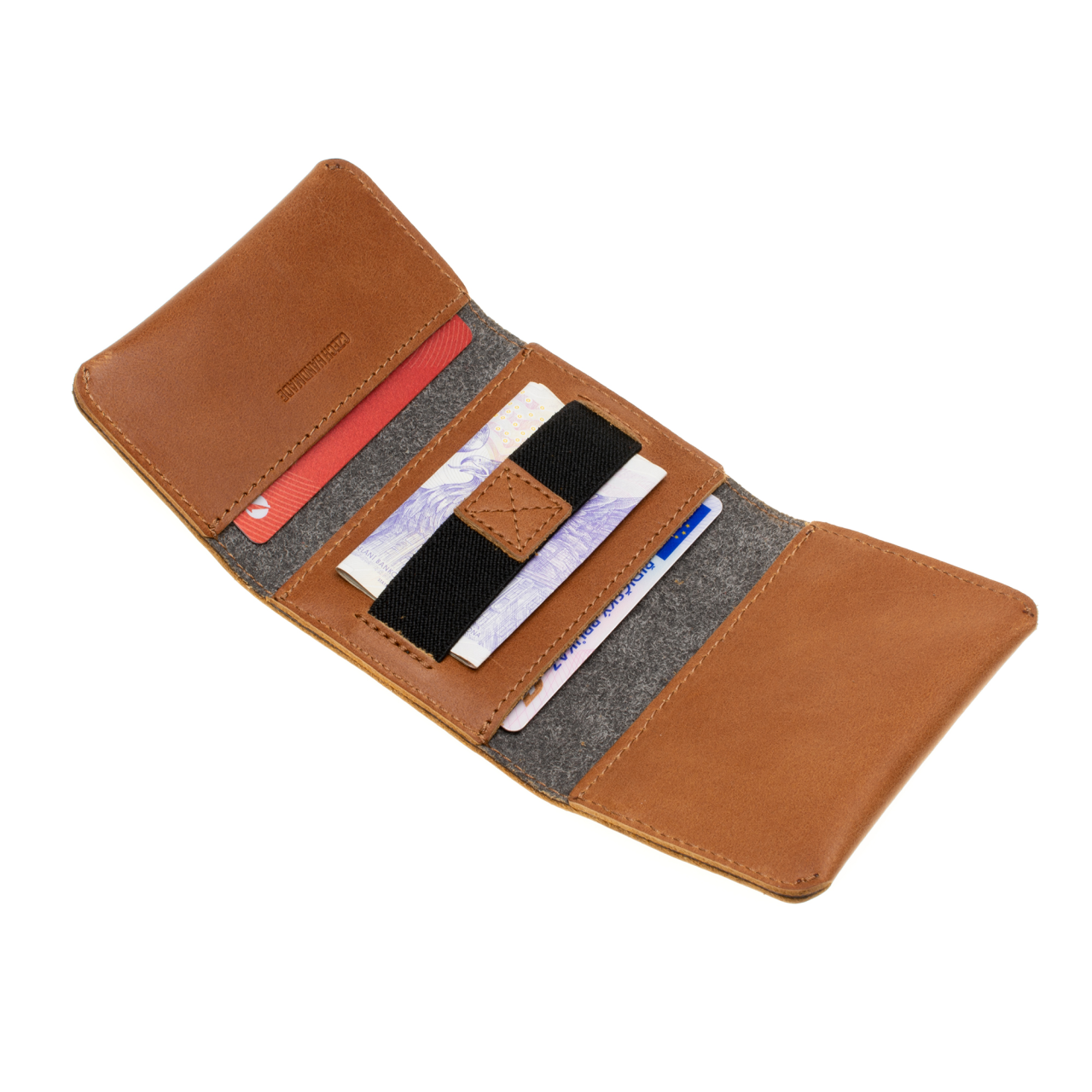 FIXED Kožená peněženka Tripple Wallet z pravé hovězí kůže, hnědá
