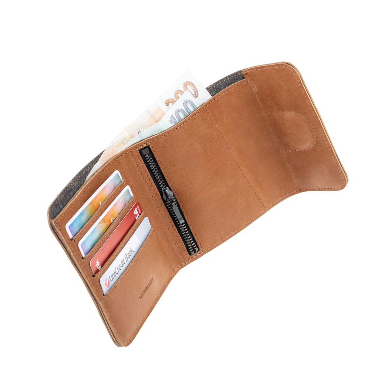 FIXED Kožená peněženka Classic Wallet for AirTag z pravé hovězí kůže, hnědá