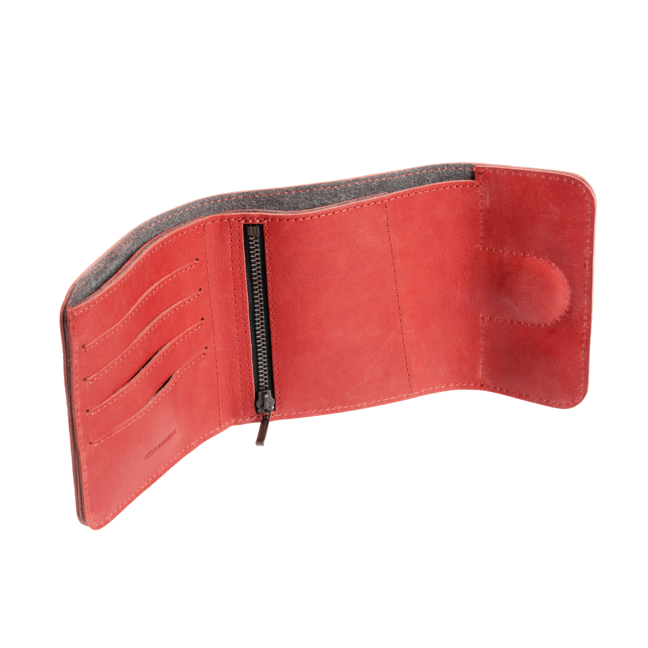 FIXED Kožená peněženka Classic Wallet for AirTag z pravé hovězí kůže, červená